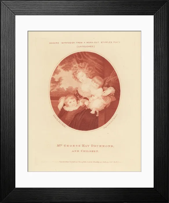 Framed Print : Modern impression from a worn-out stippled plate Framed Print : Modern impression from a worn-out stippled plate