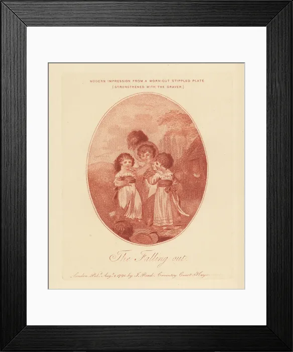 Framed Print : Modern impression from a worn-out stippled plate Framed Print : Modern impression from a worn-out stippled plate