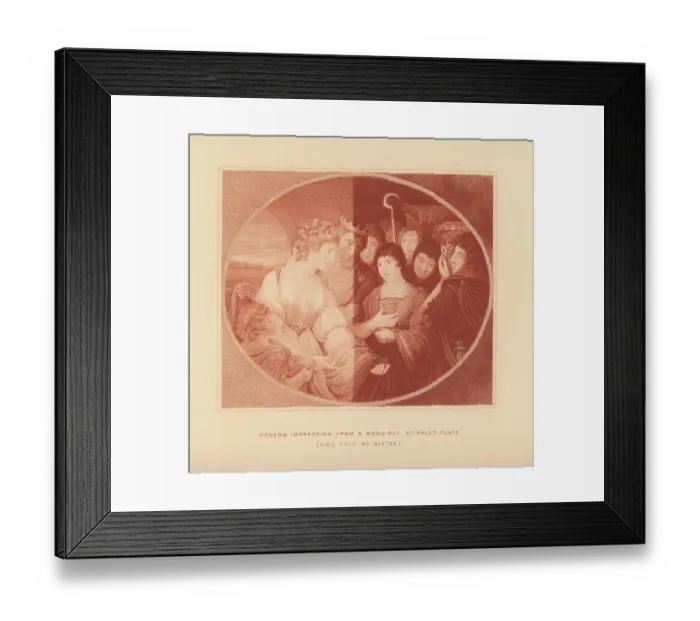 Framed Print : Modern impression from a worn-out stippled plate Framed Print : Modern impression from a worn-out stippled plate