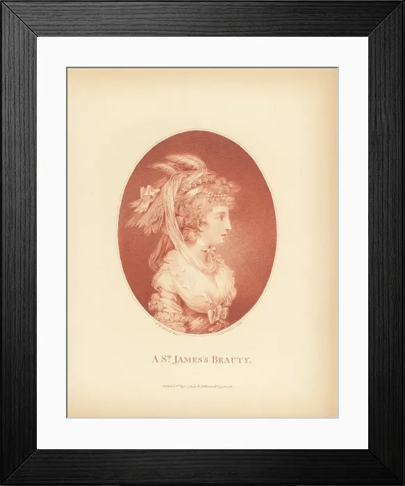 Framed Print : Oval portrait of Priscilla Burrough as a St. James Beauty, 1783 Framed Print : Oval portrait of Priscilla Burrough as a St. James Beauty, 1783