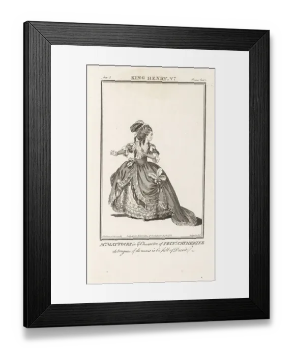 Framed Print : Mrs Isabella Mattocks as Princess Catherine in King Henry V Framed Print : Mrs Isabella Mattocks as Princess Catherine in King Henry V