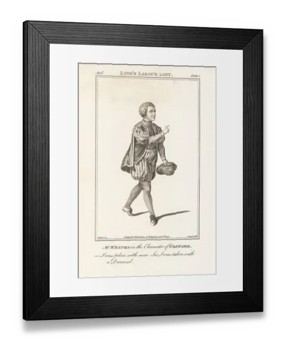 Framed Print : Thomas Weston as Costard in Love's Labour Lost Framed Print : Thomas Weston as Costard in Love's Labour Lost