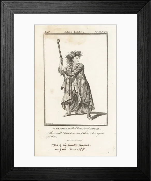 Framed Print : Samuel Reddish as Edgar in King Lear, 1767