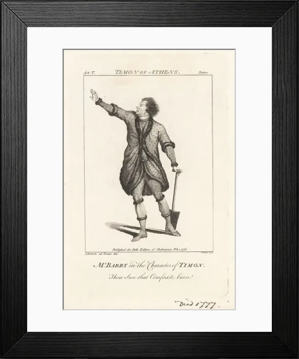 Framed Print : Spranger Barry as Timon in Timon of Athens, 1771 Framed Print : Spranger Barry as Timon in Timon of Athens, 1771