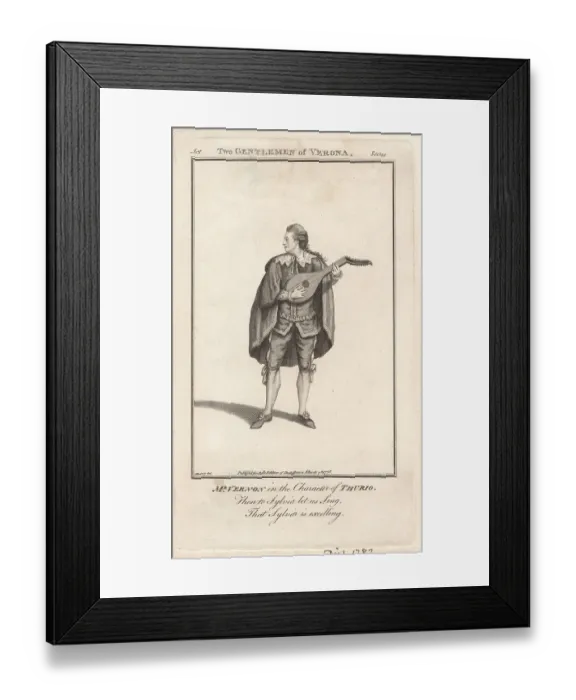 Framed Print : Joseph Vernon as Thurio in Two Gentlemen of Verona, 1762 Framed Print : Joseph Vernon as Thurio in Two Gentlemen of Verona, 1762