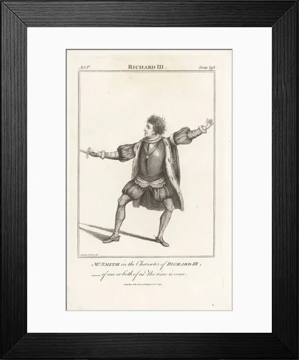 Framed Print : William Smith as King Richard III in Richard III, 1761 Framed Print : William Smith as King Richard III in Richard III, 1761