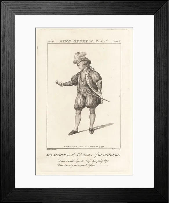 Framed Print : James Aickin as King Henry in King Henry VI, Part 2 Framed Print : James Aickin as King Henry in King Henry VI, Part 2