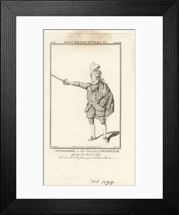 Framed Print : John Palmer as the Earl of Walwick in King Henry VI, Part 3 Framed Print : John Palmer as the Earl of Walwick in King Henry VI, Part 3