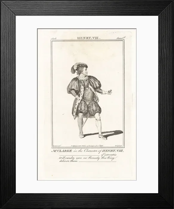 Framed Print : Matthew Clarke as King Henry VIII in Henry VIII, 1772 Framed Print : Matthew Clarke as King Henry VIII in Henry VIII, 1772