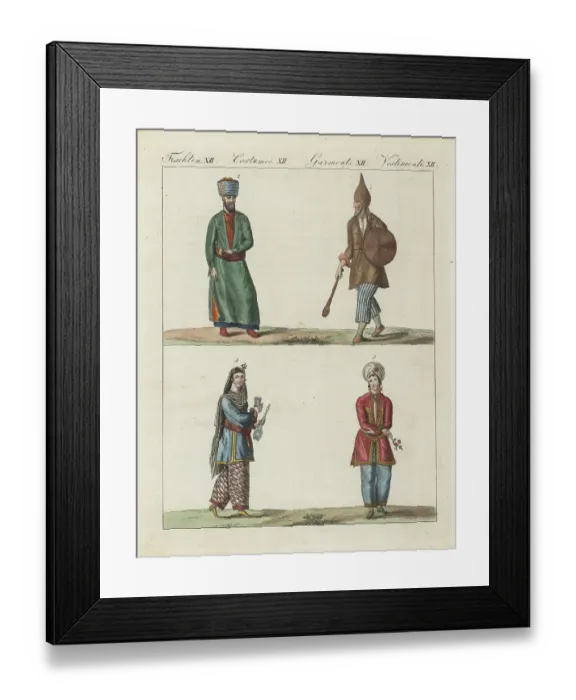 Framed Print : Costumes of Kurds and Persians Framed Print : Costumes of Kurds and Persians
