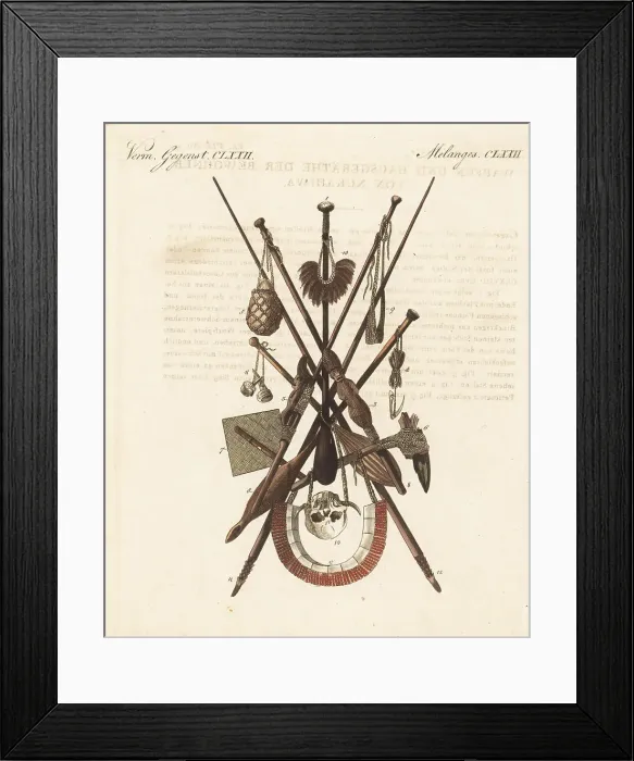 Framed Print : Tools and weapons of Nuku HIva, French Polynesia Framed Print : Tools and weapons of Nuku HIva, French Polynesia