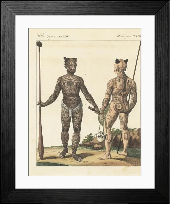 Framed Print : Tattooed warriors of Nuku Hiva, Marquesas Islands Framed Print : Tattooed warriors of Nuku Hiva, Marquesas Islands