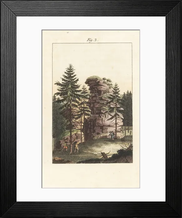 Framed Print : View of the Schnarcherklippen, Harz mountains, Germany
