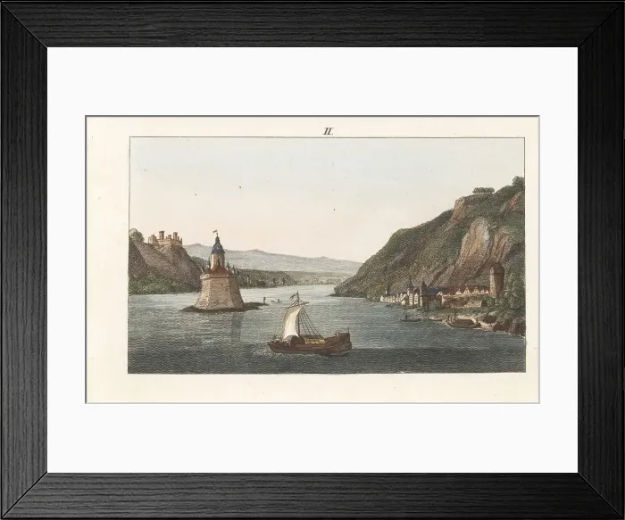 Framed Print : View of the town of Kaub, Rhineland-Palatinate, Germany Framed Print : View of the town of Kaub, Rhineland-Palatinate, Germany