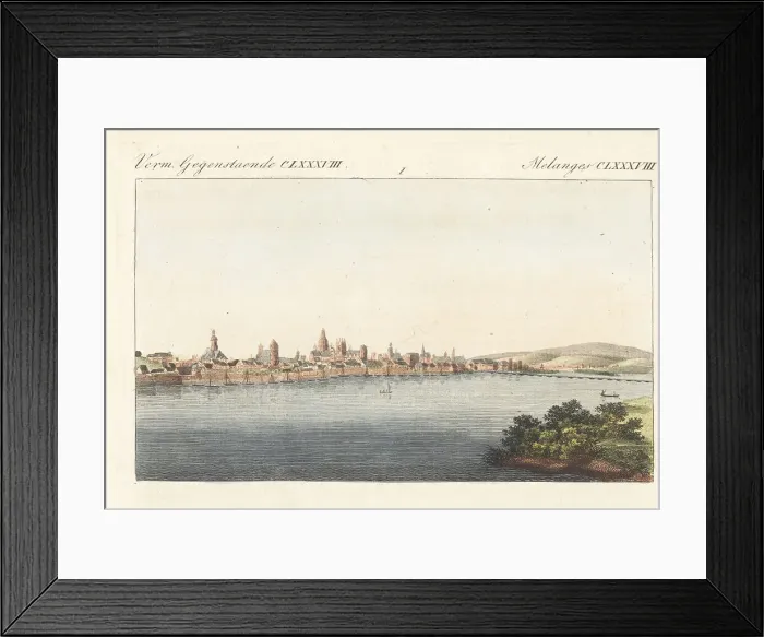 Framed Print : View of the town of Mainz on the Rhine, Germany, 1800s Framed Print : View of the town of Mainz on the Rhine, Germany, 1800s