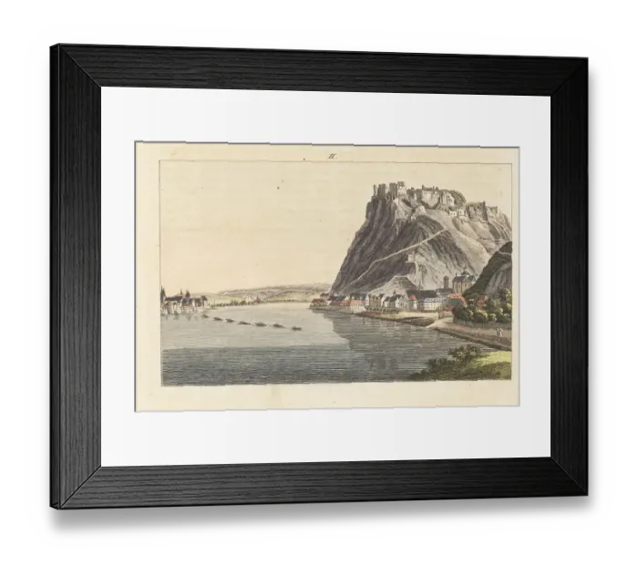 Framed Print : View of the ruins of Ehrenbreitstein Fortress, Koblenz, 1802 Framed Print : View of the ruins of Ehrenbreitstein Fortress, Koblenz, 1802