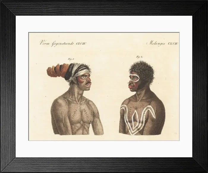 Framed Print : Eora (Yura) men Cour-rou-bari-gal and Y-erran-gou-la-ga Framed Print : Eora (Yura) men Cour-rou-bari-gal and Y-erran-gou-la-ga