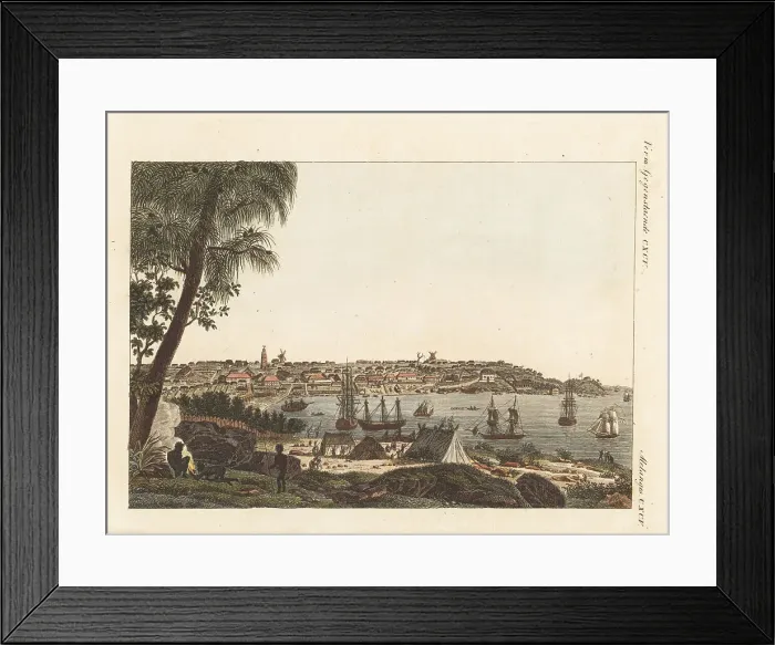 Framed Print : View of the town of Sydney, New South Wales, Australia, 1808