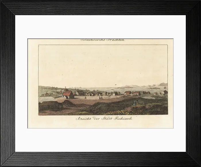 Framed Print : View of the town of Reykjavik, Iceland, 1811 Framed Print : View of the town of Reykjavik, Iceland, 1811