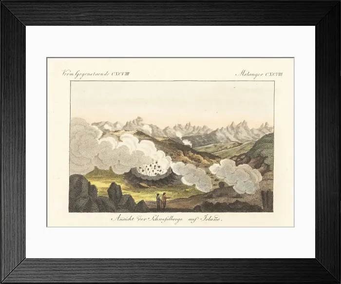 Framed Print : View of the Sulphur Mountain, Iceland, 1811 Framed Print : View of the Sulphur Mountain, Iceland, 1811