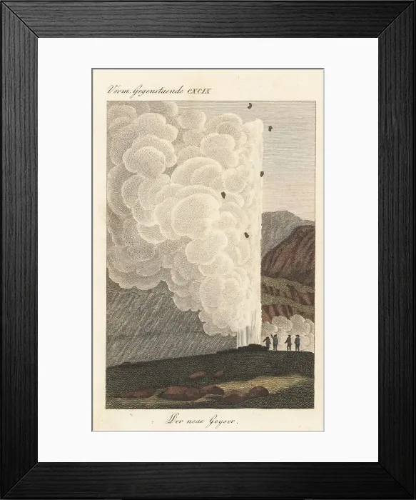 Framed Print : View of the New Geyser on Iceland, 1811 Framed Print : View of the New Geyser on Iceland, 1811
