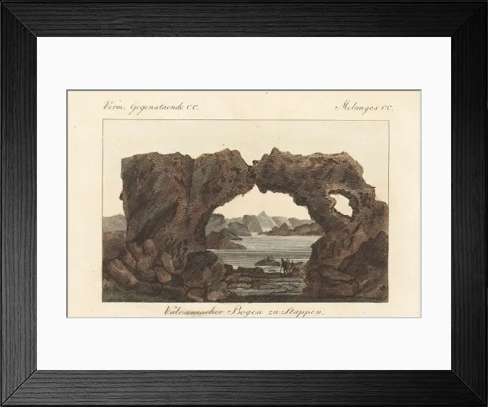Framed Print : Natural arch on the coast near Stappen, Iceland, 1811 Framed Print : Natural arch on the coast near Stappen, Iceland, 1811