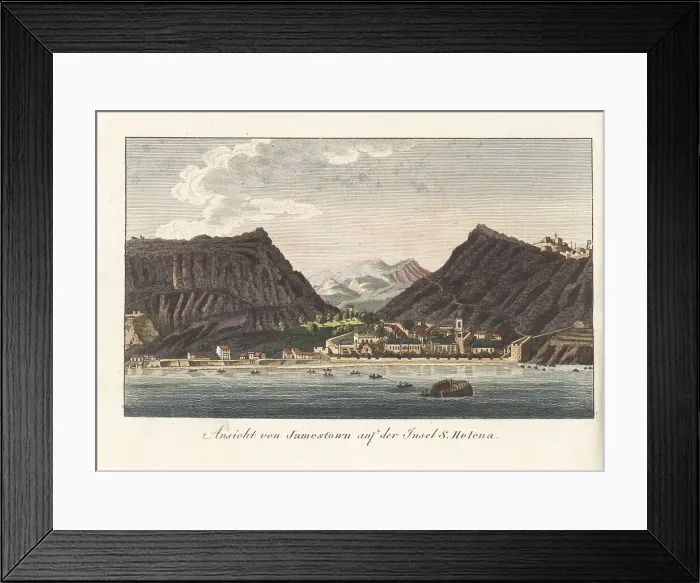 Framed Print : View of Jamestown on the island of Saint Helena, 1815 Framed Print : View of Jamestown on the island of Saint Helena, 1815