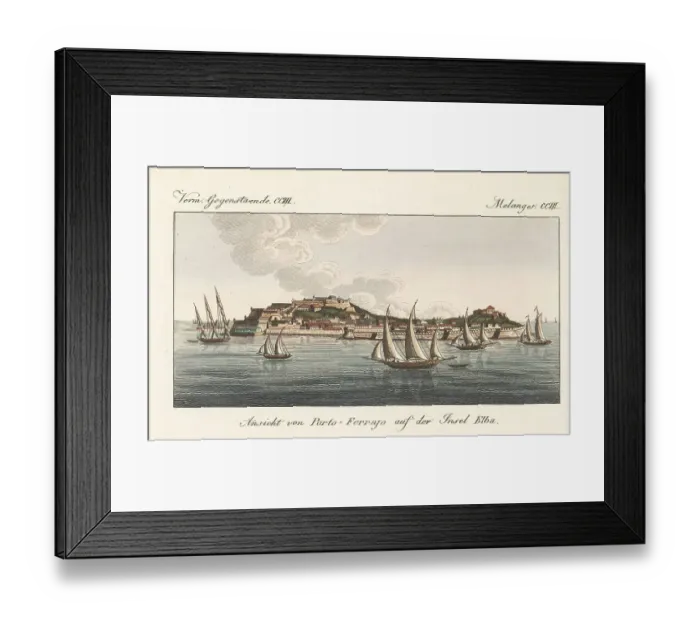 Framed Print : View of Portoferraio on the island of Elba, Italy, 1815 Framed Print : View of Portoferraio on the island of Elba, Italy, 1815
