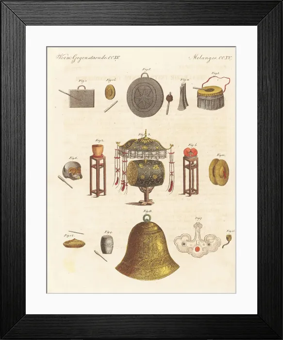 Framed Print : Chinese musical instruments, 1800s Framed Print : Chinese musical instruments, 1800s