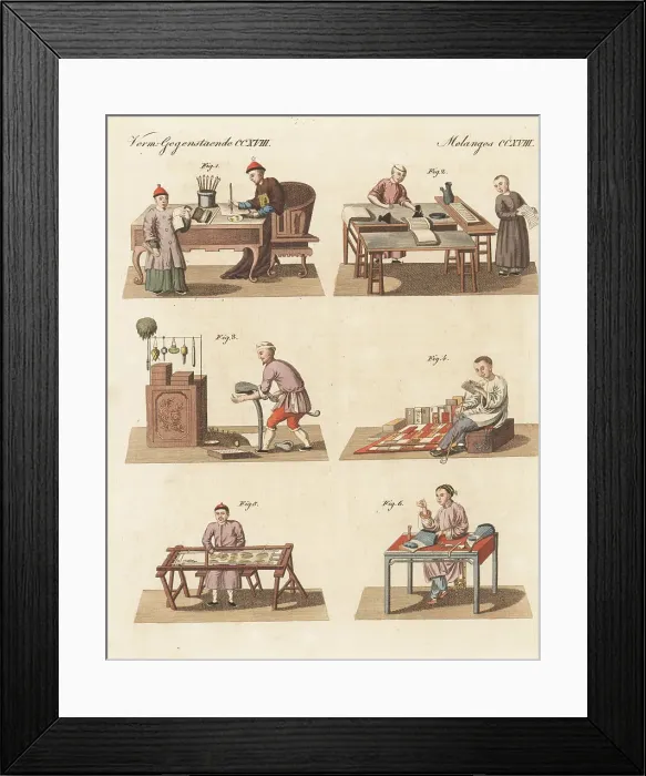 Framed Print : Trades of China, Qing dynasty, 1800s Framed Print : Trades of China, Qing dynasty, 1800s
