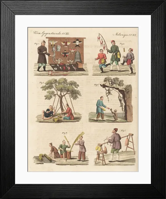Framed Print : Chinese trades, Qing dynasty, 1800s Framed Print : Chinese trades, Qing dynasty, 1800s