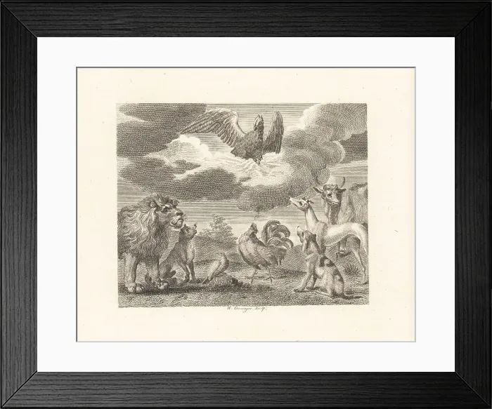Framed Print : The Eagle and the Assembly of Animals Framed Print : The Eagle and the Assembly of Animals