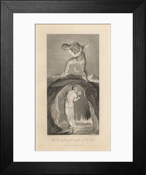Framed Print : The Soul exploring the recesses of the Grave Framed Print : The Soul exploring the recesses of the Grave