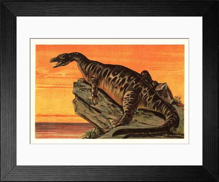 Framed Print : Iguanodon bernissartensis, extinct species of Iguanodontian dino