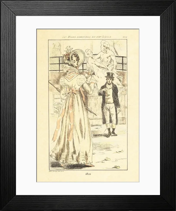Framed Print : Fashionable woman in the Tuileries Gardens, Paris, 1821 Framed Print : Fashionable woman in the Tuileries Gardens, Paris, 1821