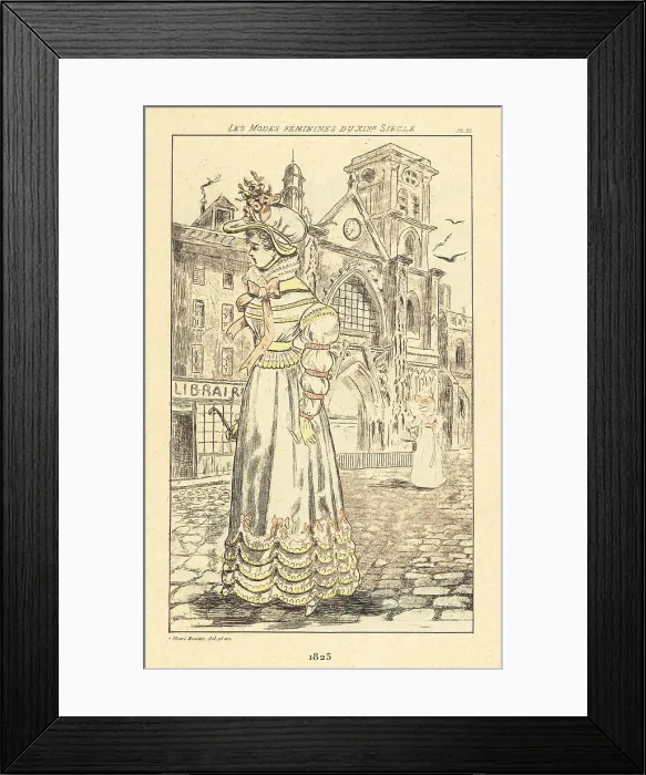Framed Print : Fashionable lady at the church of Saint-Merri, Paris, 1823 Framed Print : Fashionable lady at the church of Saint-Merri, Paris, 1823