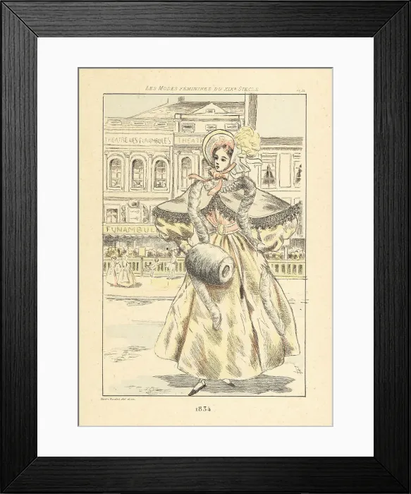 Framed Print : Fashionable woman at the Theatre des Funambules, Paris, 1834 Framed Print : Fashionable woman at the Theatre des Funambules, Paris, 1834