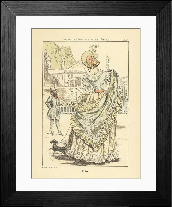 Framed Print : Fashionable woman at the Theatre du Luxembourg, Paris, 1843 Framed Print : Fashionable woman at the Theatre du Luxembourg, Paris, 1843