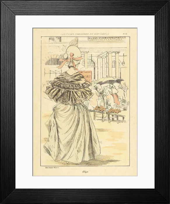 Framed Print : Fashionable lady at the Theatre de l'Ambigu-Comique, 1840 Framed Print : Fashionable lady at the Theatre de l'Ambigu-Comique, 1840