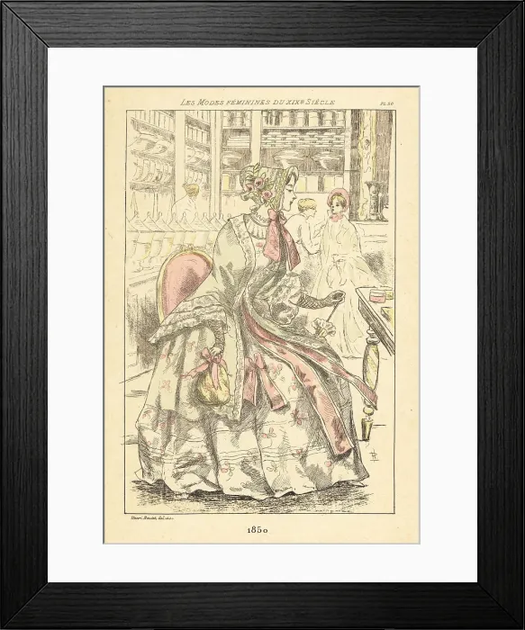 Framed Print : Fashionable woman in a parfumerie, Paris, 1850 Framed Print : Fashionable woman in a parfumerie, Paris, 1850