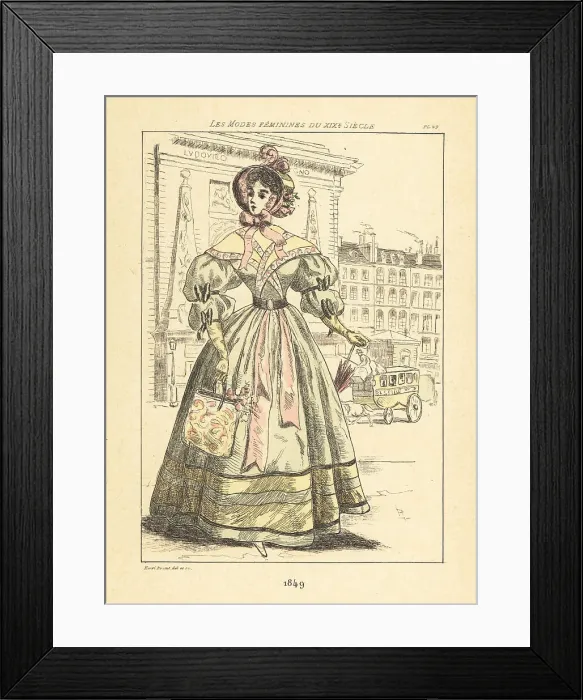 Framed Print : Lady at the monumental arch, Port Saint-Denis, Paris, 1849 Framed Print : Lady at the monumental arch, Port Saint-Denis, Paris, 1849