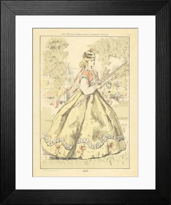 Framed Print : Fashionable lady at a fete or fair, Paris, 1866 Framed Print : Fashionable lady at a fete or fair, Paris, 1866