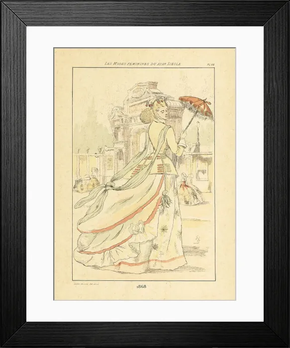 Framed Print : Fashionable woman in the Jardin Mabile, Paris, 1868 Framed Print : Fashionable woman in the Jardin Mabile, Paris, 1868