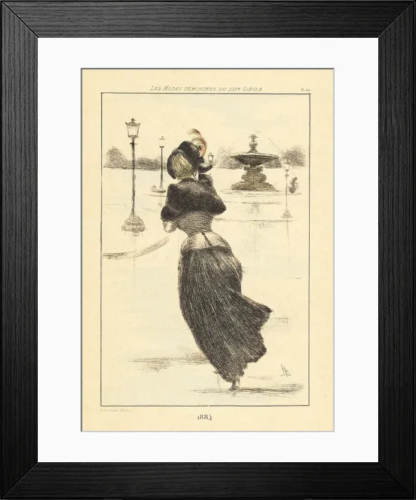 Framed Print : Fashionable lady at the Fontaine de la Concorde, Paris, 1884 Framed Print : Fashionable lady at the Fontaine de la Concorde, Paris, 1884