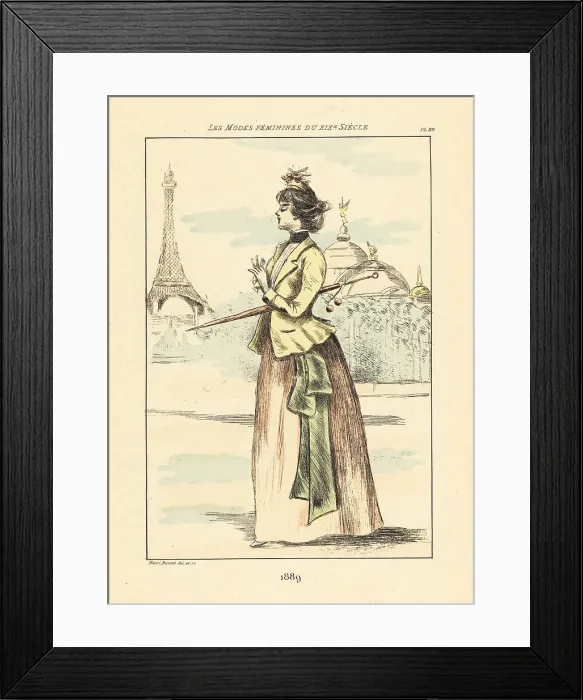 Framed Print : Fashionable woman at the Exposition Universelle, Paris, 1889 Framed Print : Fashionable woman at the Exposition Universelle, Paris, 1889