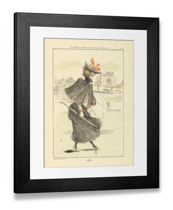 Framed Print : Fashionable woman near the Bains de la Samaritaine, Paris, 1893 Framed Print : Fashionable woman near the Bains de la Samaritaine, Paris, 1893