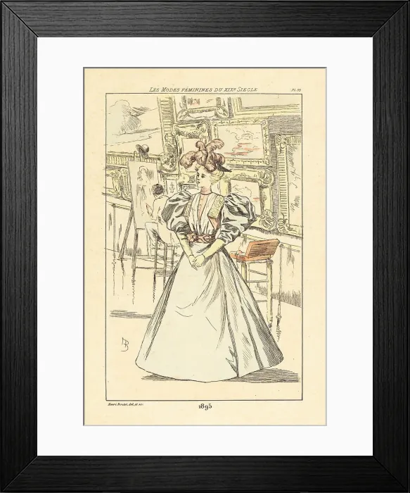 Framed Print : Fashionable woman at an art exhibition, Paris, 1895 Framed Print : Fashionable woman at an art exhibition, Paris, 1895