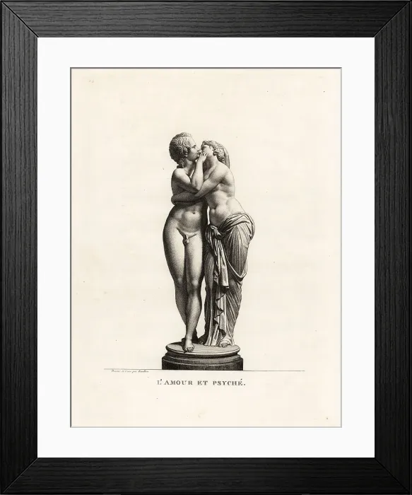 Framed Print : Marble statue of Cupid and Psyche Framed Print : Marble statue of Cupid and Psyche
