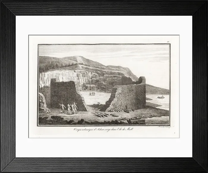 Framed Print : Geologists exploring the volcanic cirque of Ashna-cregs, Isle of Framed Print : Geologists exploring the volcanic cirque of Ashna-cregs, Isle of