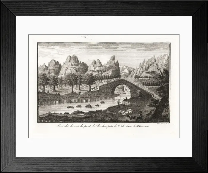 Framed Print : Basalt prism columns at Bridon bridge, near Vals, France, 18th c Framed Print : Basalt prism columns at Bridon bridge, near Vals, France, 18th c